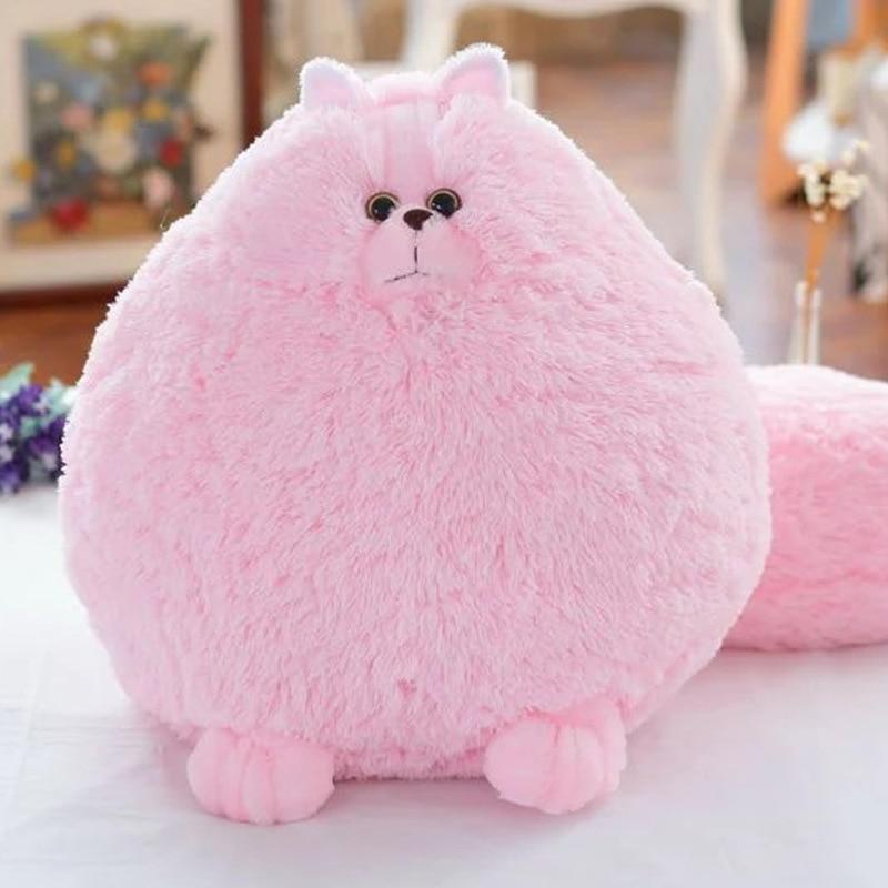 Peluche Chat Persan, Gris, Rose ou Blanc - Poisson Bulle