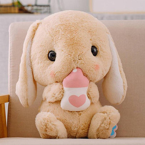 Peluche Lapin Rose, Gris ou Marron